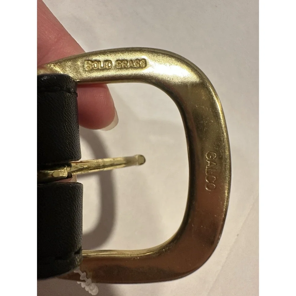 Galco Leather Belt SN5 B40 Solid Brass Buckle Hand Made Mens Black Adjustable